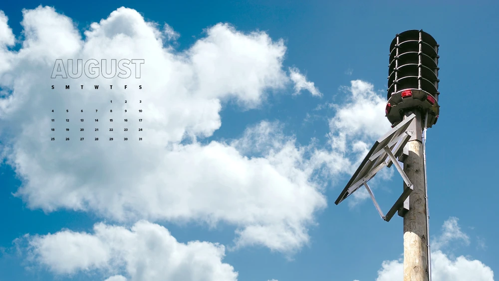 downloadable wallpaper calendar showing Whelen emergency siren warning system