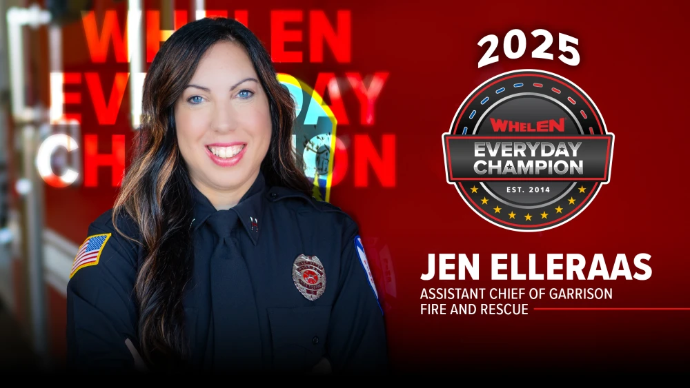 2025 Whelen Everyday Champion, Assistant Chief Jen Elleraas of Garrison, MN. Photo Credit: Tamarack Creative