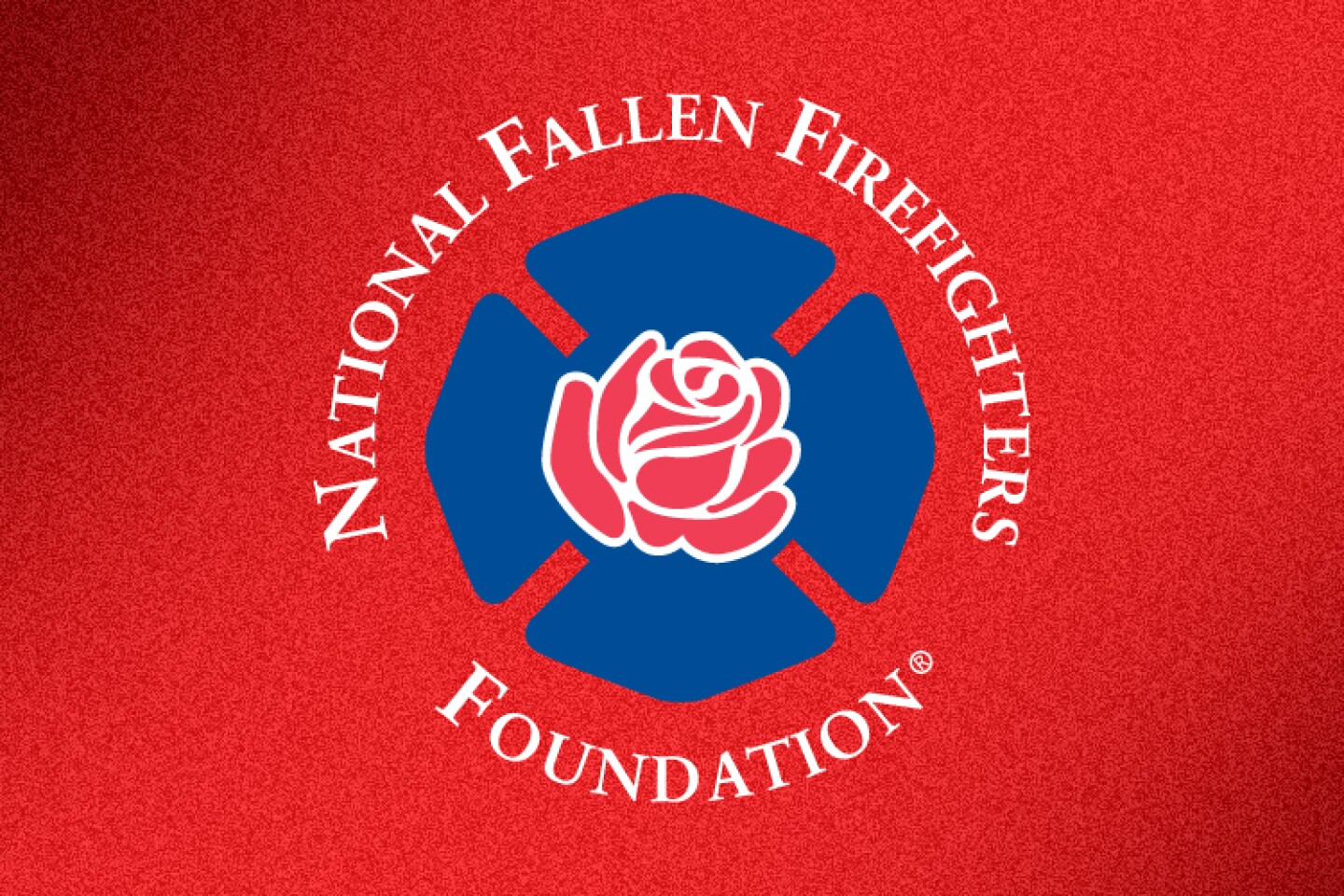 National Fallen Firefighters Foundation logo on patterned red background